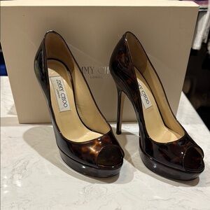 Jimmy Choo Brown Elegant Heels